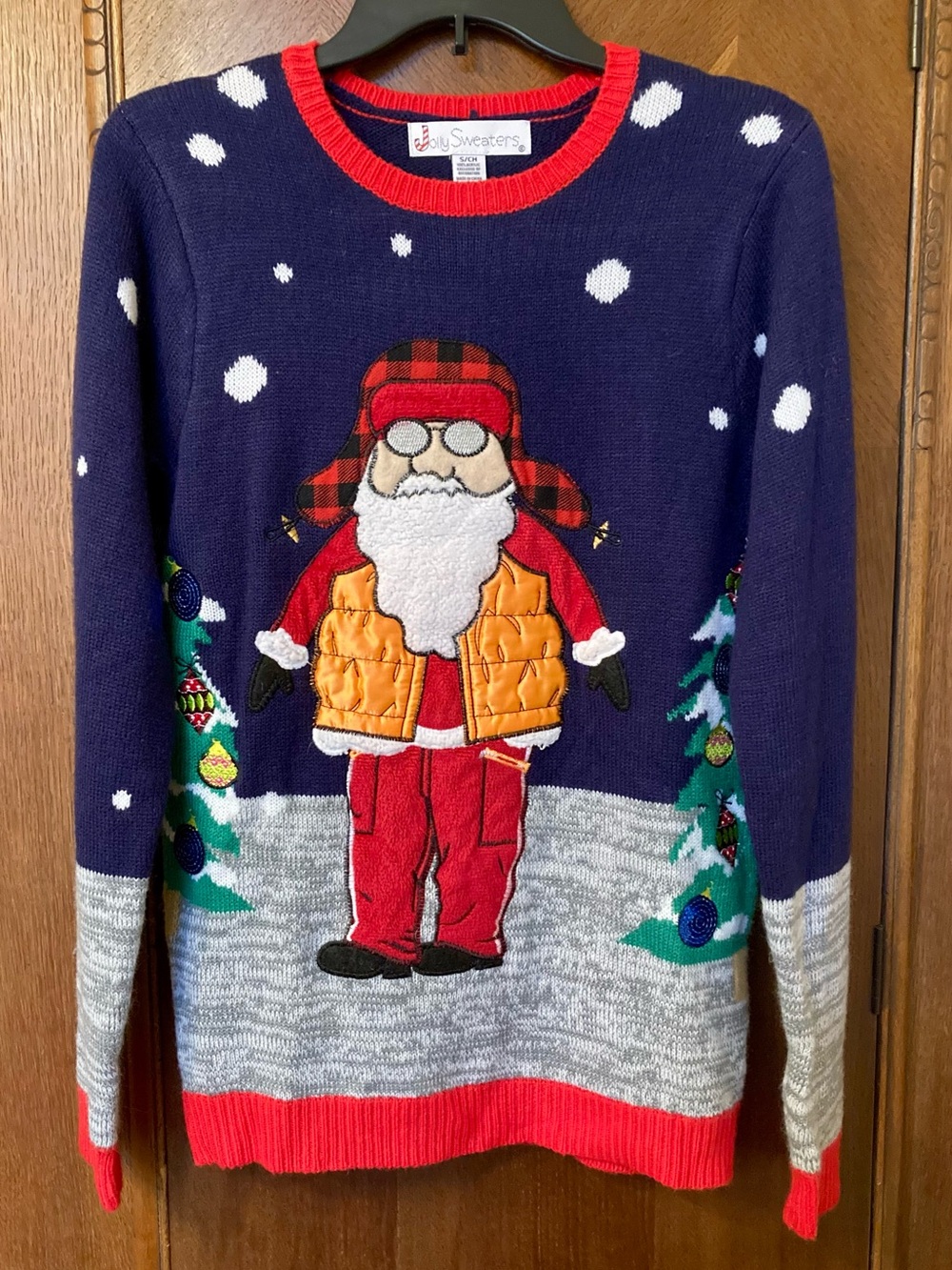 Jolly Sweaters Ugly Christmas Sweater, 
sz S, Unisex